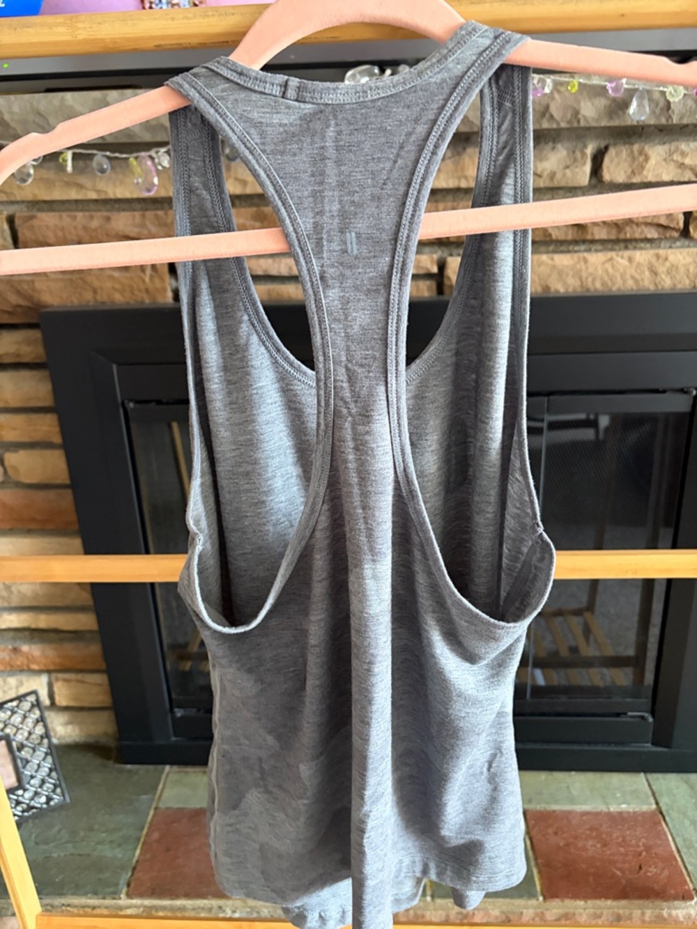 NOBULL Women's Heather Gray Racerback Tank with Black Logo - Picture 3 of 3